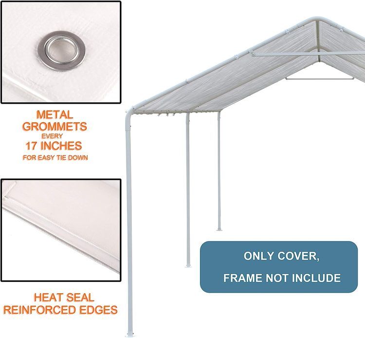 No. 3 - Thanaddo 10 x 20 Ft Carport Replacement Canopy Cover - 5