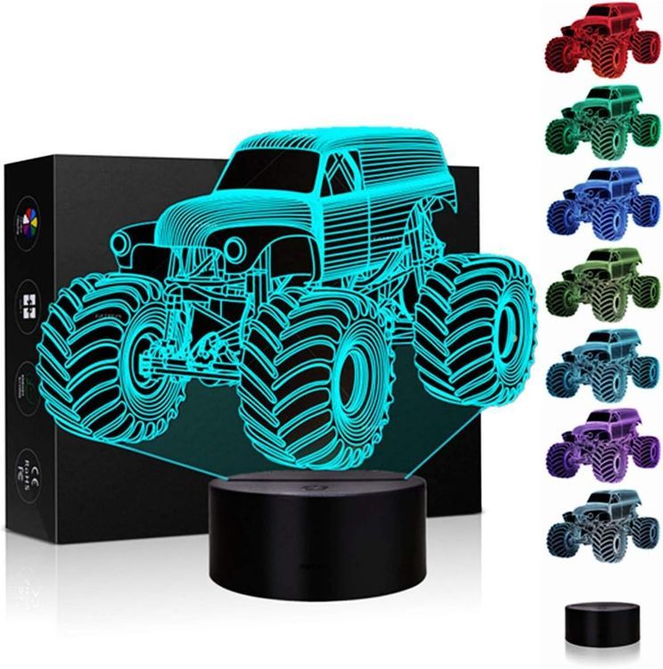 No. 2 - 3D Illusion Lamp Night Light Monster Truck - 1