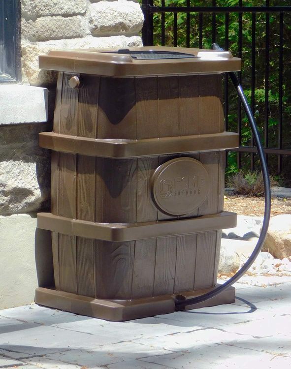 No. 7 - FCMP Outdoor Wood Grain Rain Barrel - 4