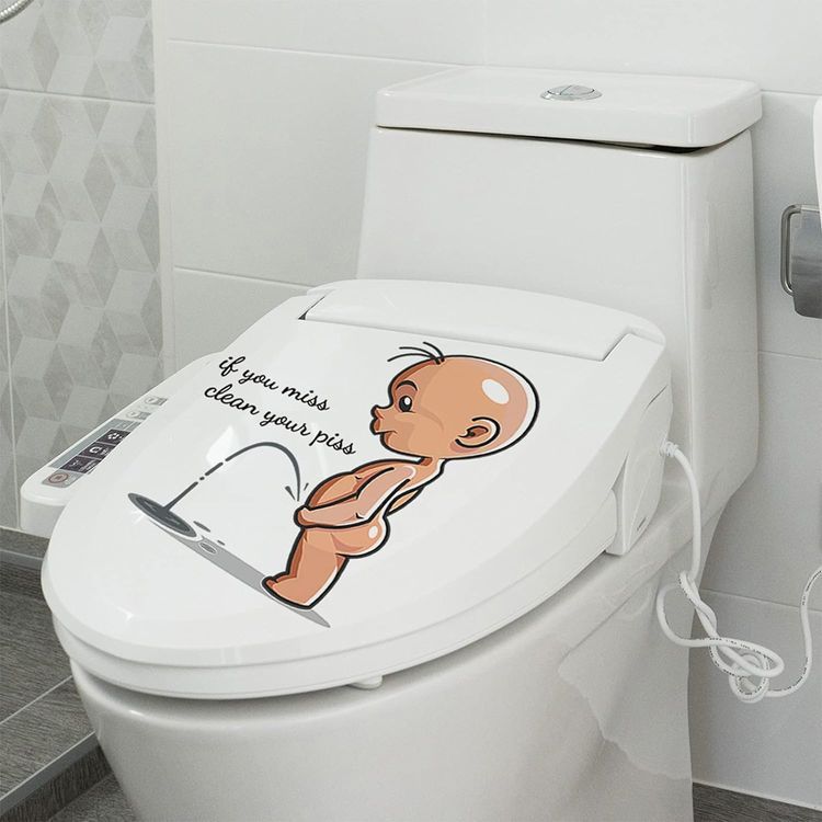 No. 10 - X-xdaonl Cartoon Villain Toilet Lid Decals - 4