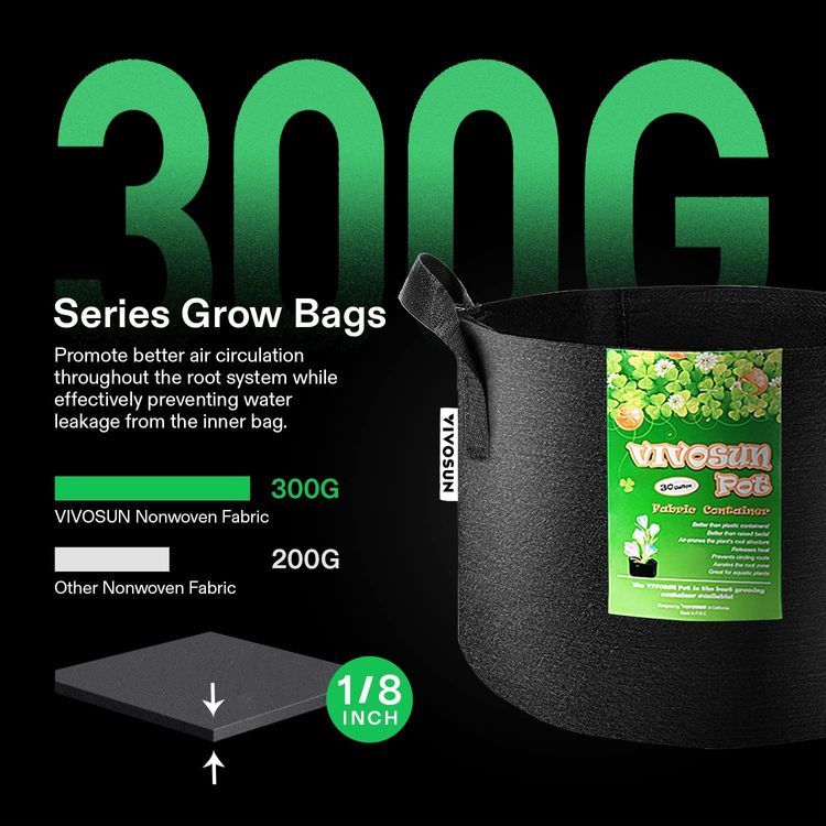 No. 1 - VIVOSUN 5-Pack 5 Gallon Grow Bags - 4