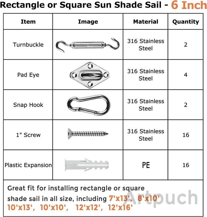 No. 4 - Artpuch Shade Sail Hardware - 4