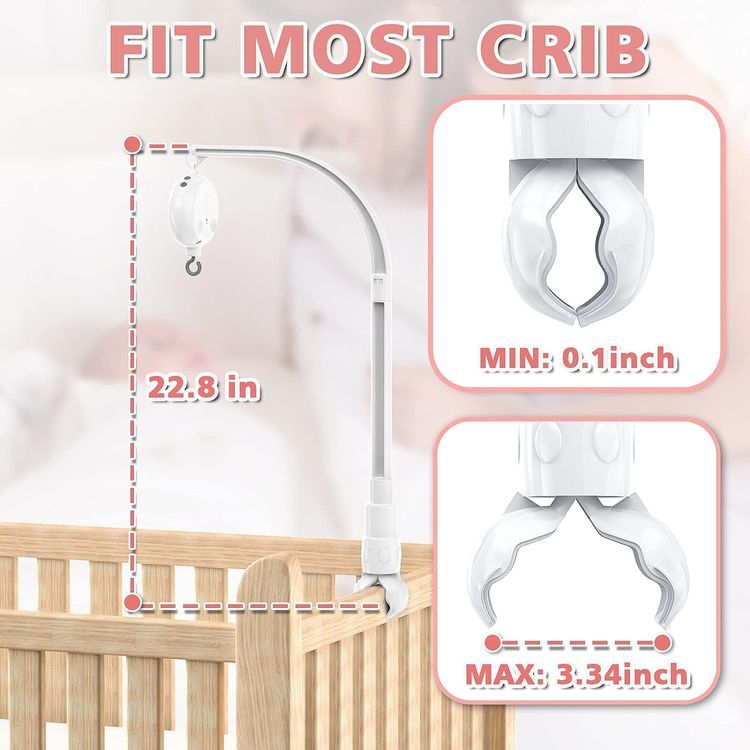 No. 8 - FEISIKE Baby Crib Mobile Arm with Music Box Spin Motor - 2