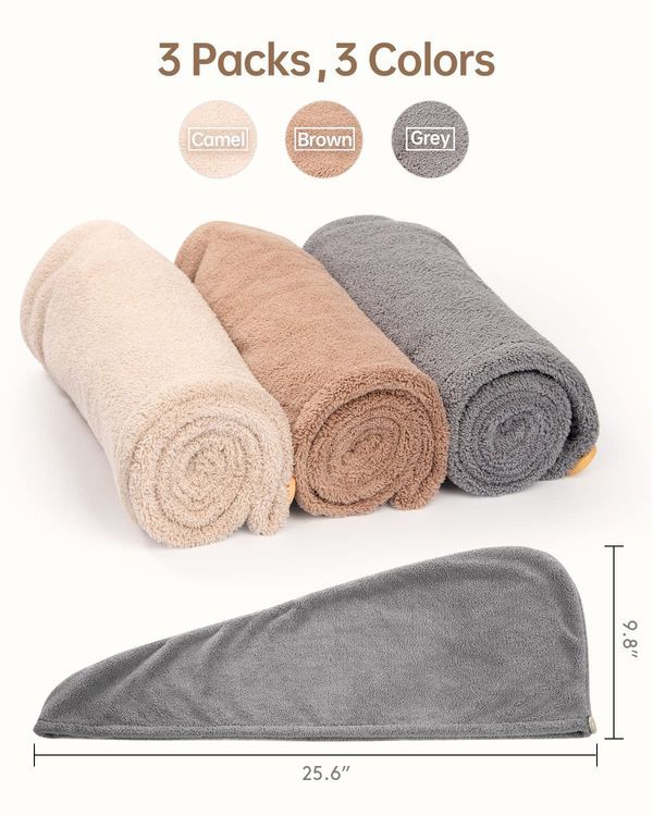 No. 7 - YFONG 3 Pack Microfiber Hair Towel - 5