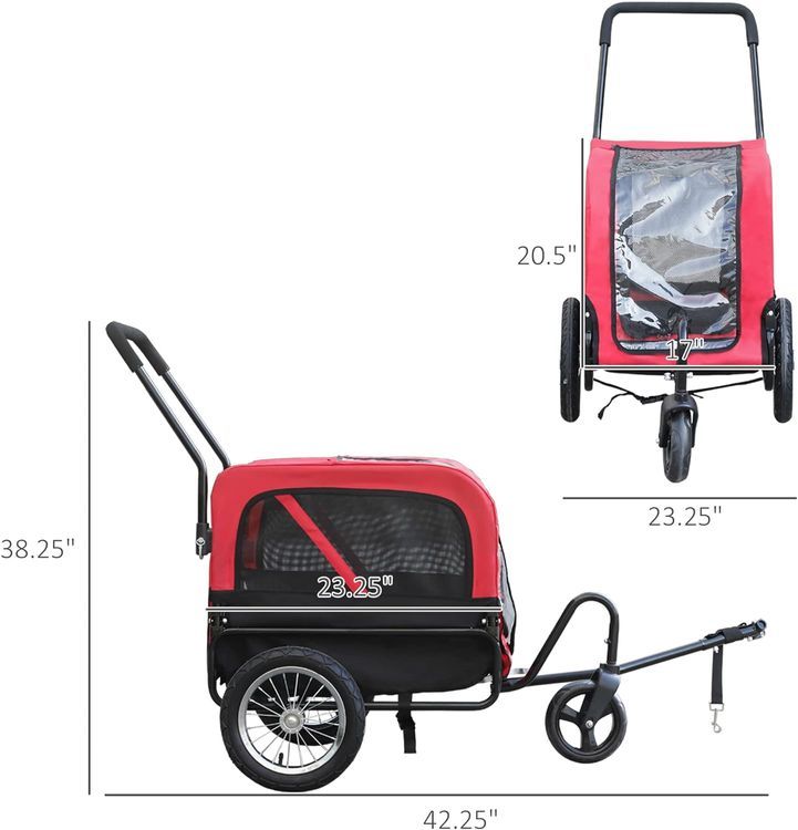 No. 10 - Aosom 2-in-1 Small Dog Bike Trailer and Bike Stroller - 3