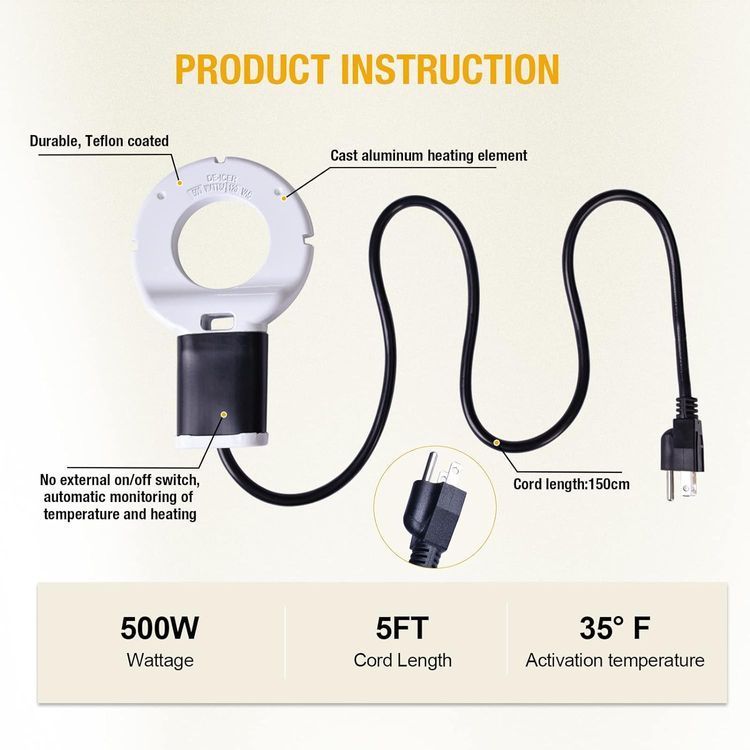 No. 6 - Comincia 500Watt Cast Aluminum Submergible De-Icer - 4