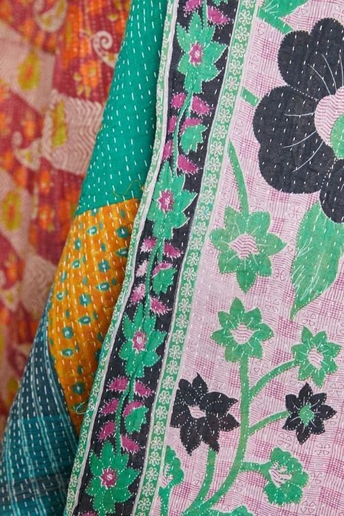 No. 3 - Vintage Cotton Kantha Quilt - 3