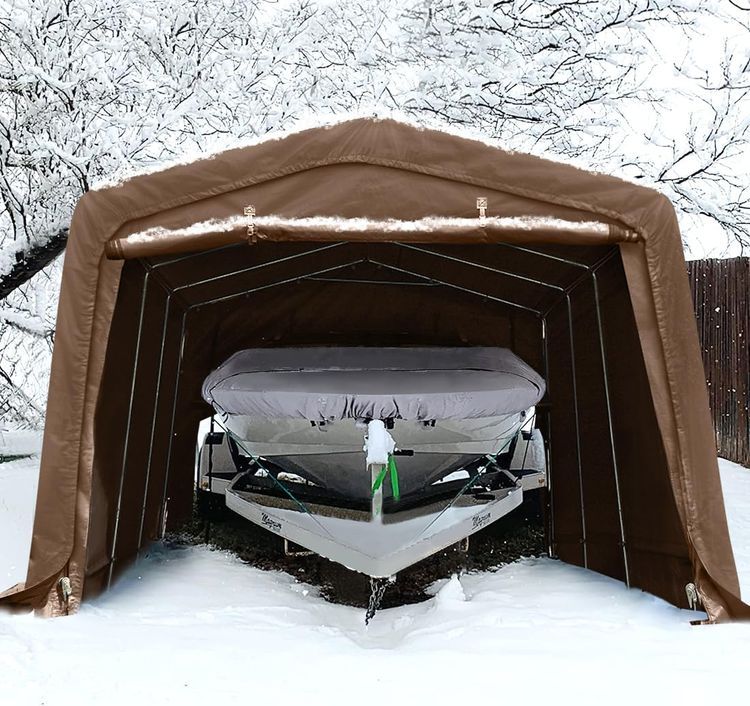 No. 8 - KING BIRD 10' x 15' Heavy Duty Anti-Snow Carport Tent Car Canopy Car Tent Outdoor Instant Garage - 4