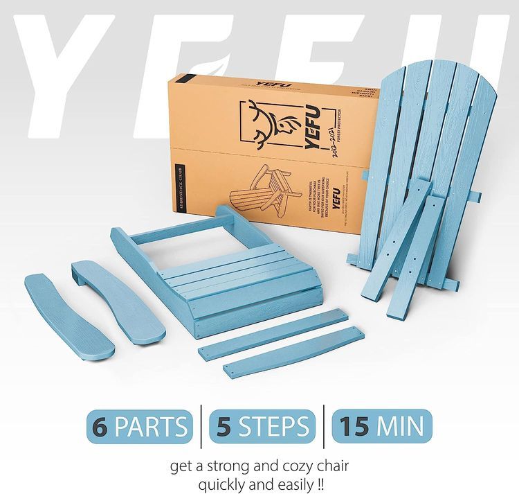 No. 3 - YEFU Adirondack Chair Plastic Weather Resistant - 5