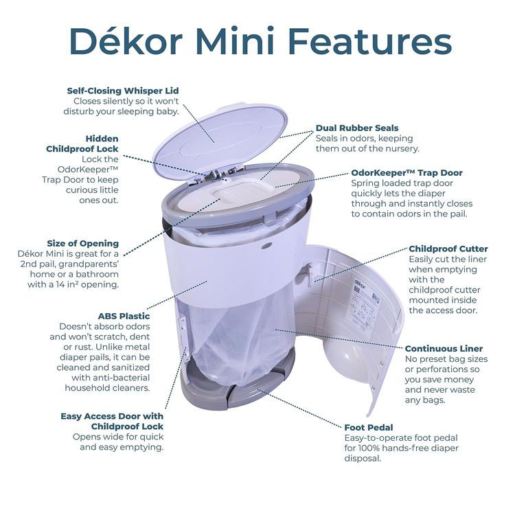 No. 8 - DEKOR Mini Hands-Free Diaper Pail - 4