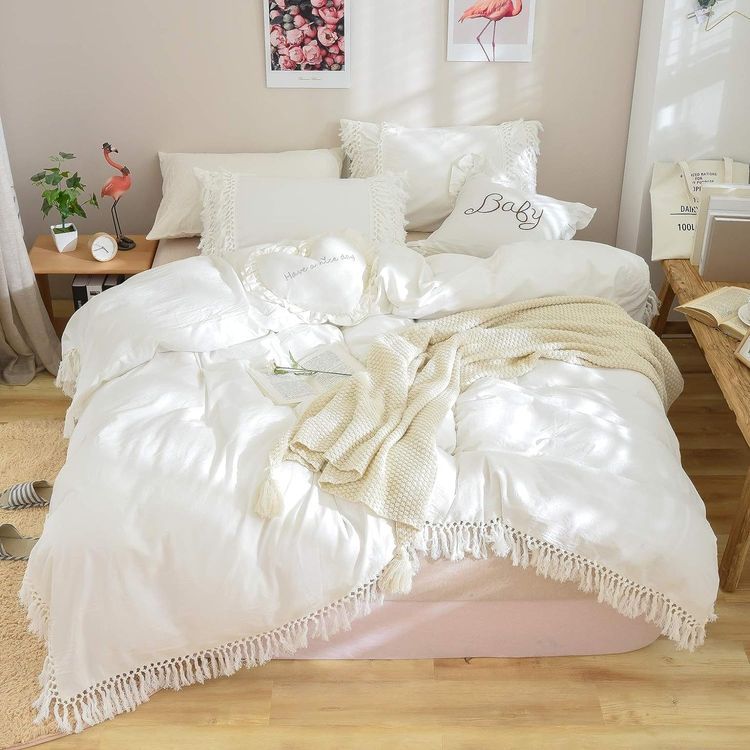 No. 9 - Softta Boho Bedding Tassel Duvet Cover Fringed 3 Pcs - 3