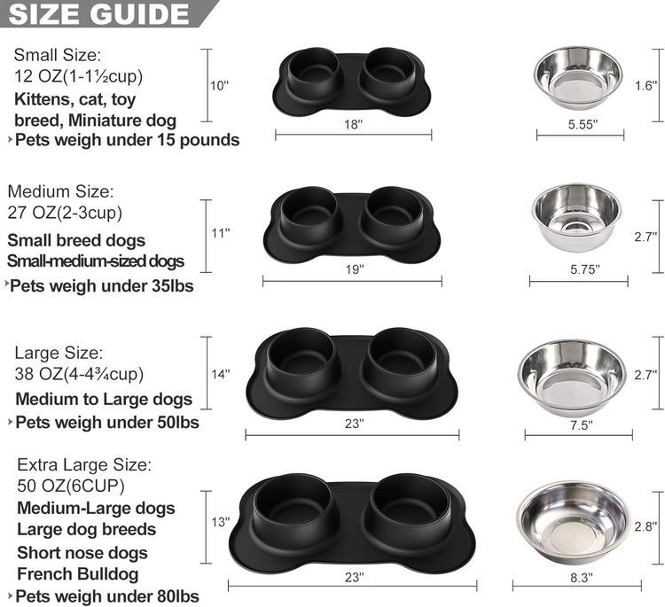 No. 10 - AsFrost Dog Food Bowls Stainless Steel Pet Bowls & Dog Water Bowls with No-Spill and Non-Skid - 3