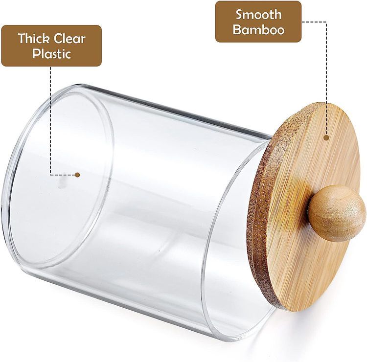 No. 2 - Qtip Holder Dispenser with Bamboo Lids - 5