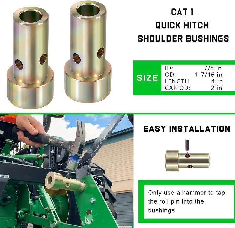 No. 6 - Cat 1 Quick Hitch Adapter Bushings Set - 3