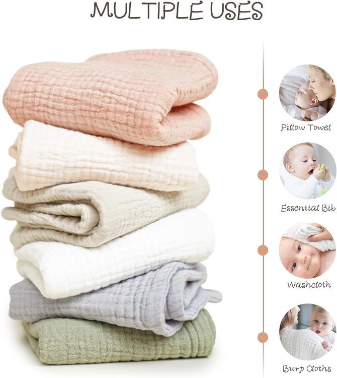 No. 9 - Konssy Muslin Baby Burp Cloths Sets - 4