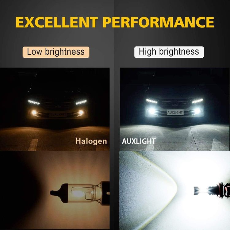 No. 3 - AUXLIGHT H3 LED Fog Light DRL Bulbs - 3