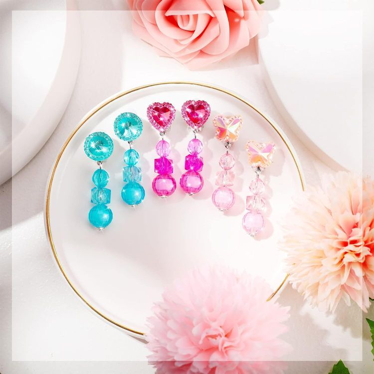 No. 3 - Hicarer Girls Clip-on Earrings Set - 2