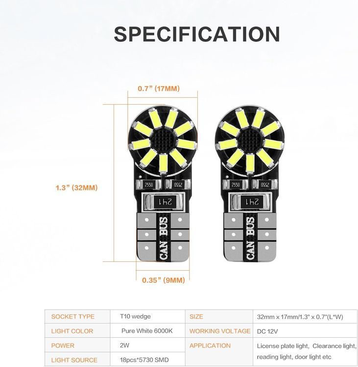 No. 9 - Auxbeam 194 LED Bulbs - 2