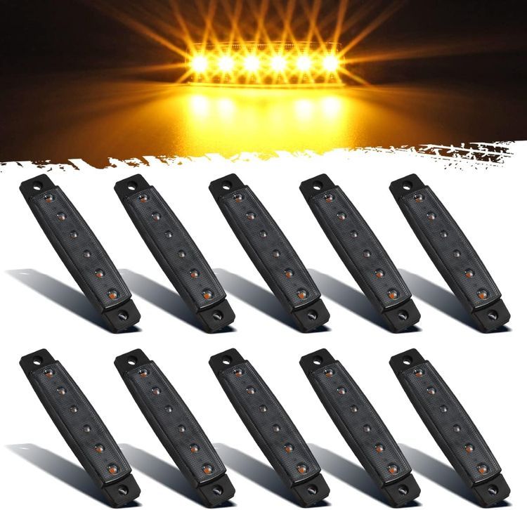 No. 2 - Partsam 10Pcs Thin Amber LED Side Marker Lights - 1