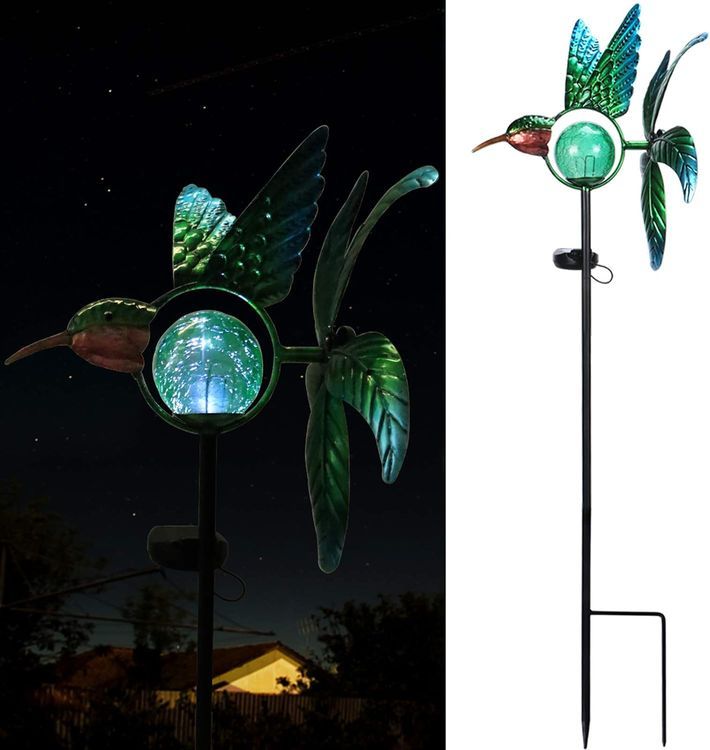 No. 1 - VCUTEKA Solar Wind Spinner Metal Garden Stake - 1