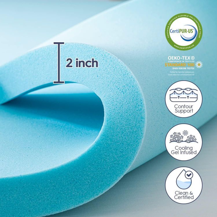 No. 8 - ELEMUSE 4 Inch Memory Foam Mattress Topper - 4