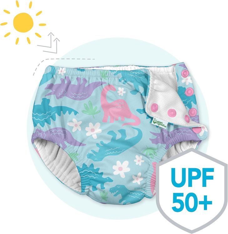 No. 9 - i play. Baby-Girls Ruffle Snap Reusable Absorbent Swimsuit Diaper - 4