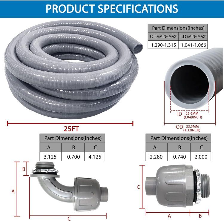 No. 4 - Ansgery 1inch 25ft Electrical Conduit Kit - 5