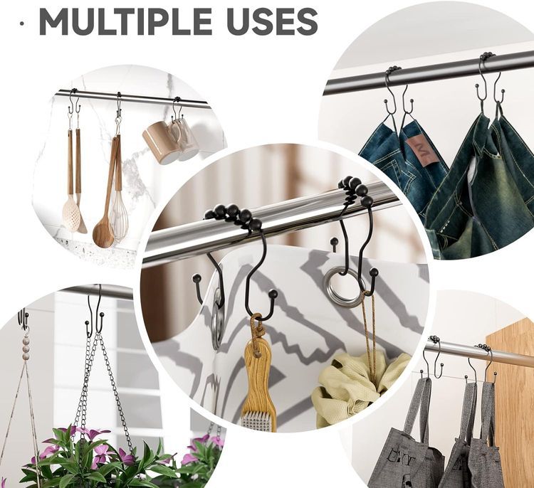 No. 3 - Bathway Decorative Shower Curtain Hooks - 4