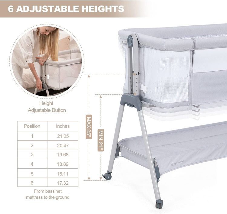 No. 5 - ANGELBLISS Baby Bassinet Bedside Sleeper - 5