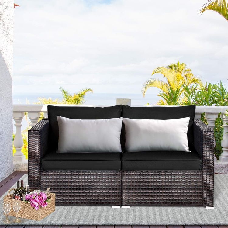 No. 7 - Tangkula Wicker Loveseat - 2