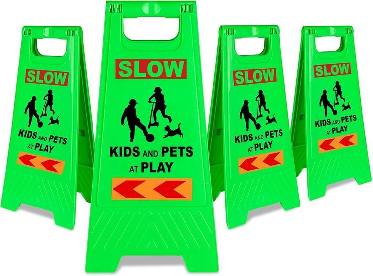 No. 7 - XPCARE 4Pack Kids Playing Street Safety Sign - 1