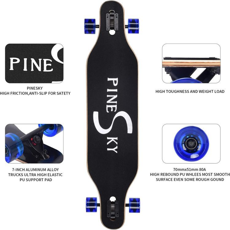 No. 5 - PINESKY 41 Inch Longboard Skateboard - 2