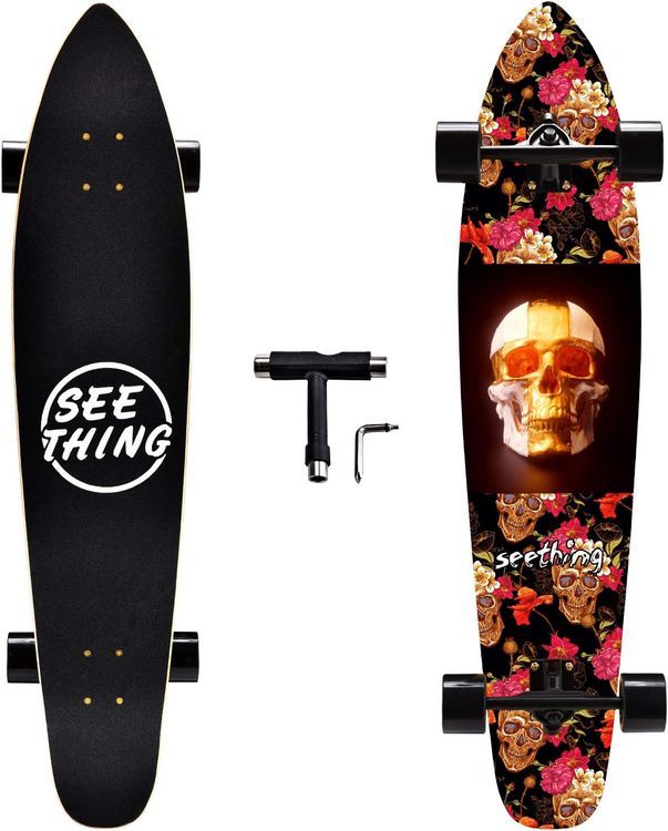 No. 10 - Seething 42 Inch Longboard Skateboard Complete Cruiser Pintail - 1