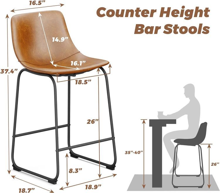 No. 8 - Aowos Bar Stools Set of 2 - 3