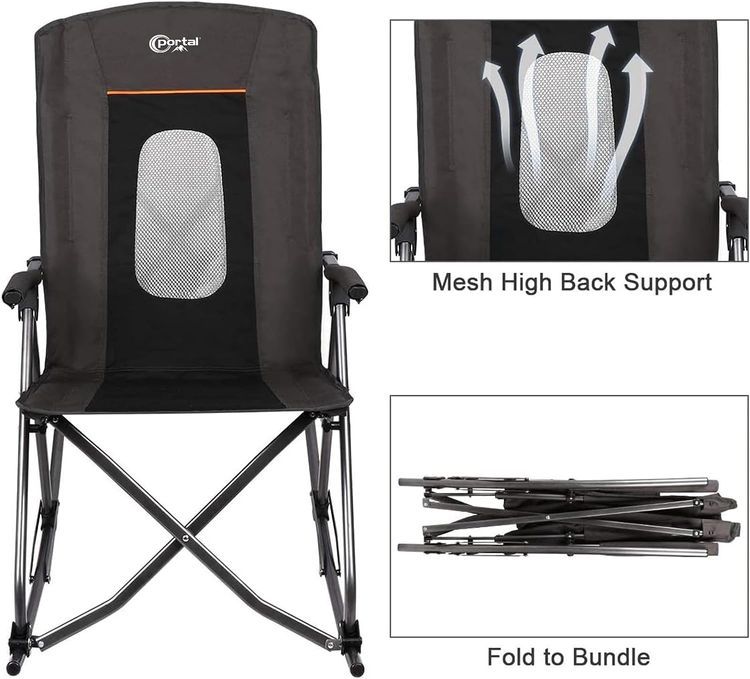 No. 4 - PORTAL Oversized Folding Rocking Camping Chair - 4