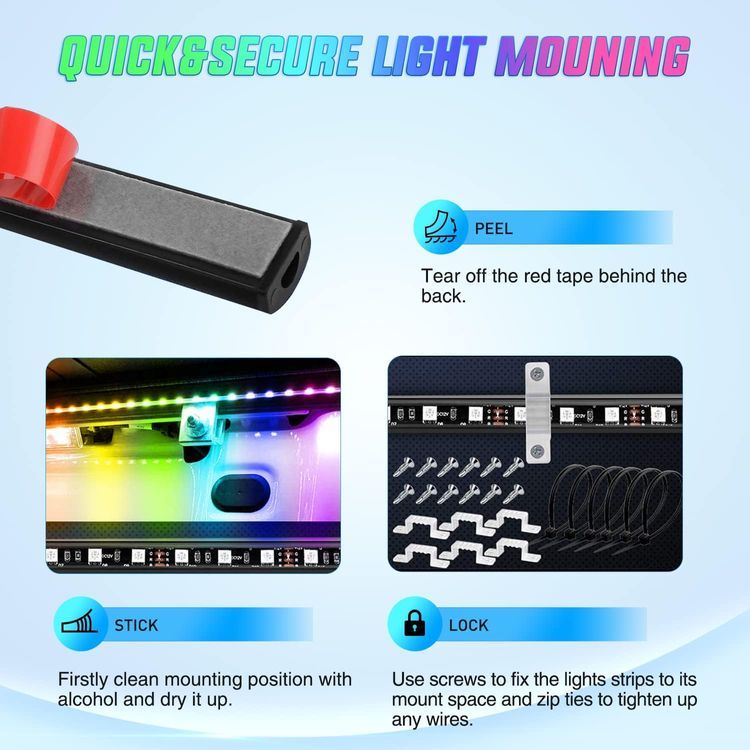 No. 3 - Nilight Truck Bed Light Strip RGB-IC LED Lights - 4