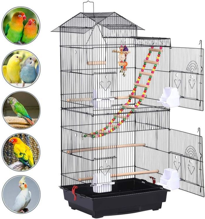 No. 6 - Yaheetech 39-inch Roof Top Large Flight Parrot Bird Cage - 5