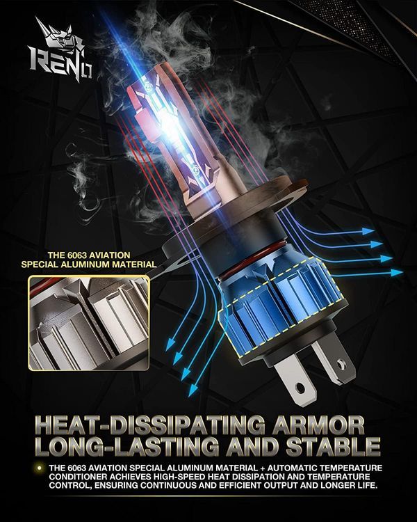 No. 10 - RENO H4 LED Headlight Bulbs - 4