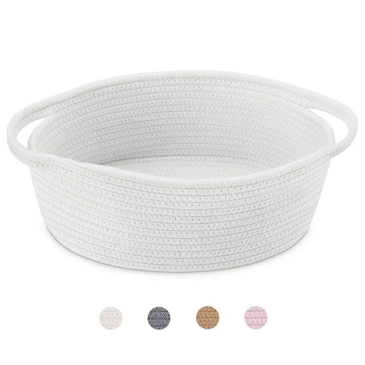 No. 1 - ABenkle Cute Small Woven Basket with Handles - 1