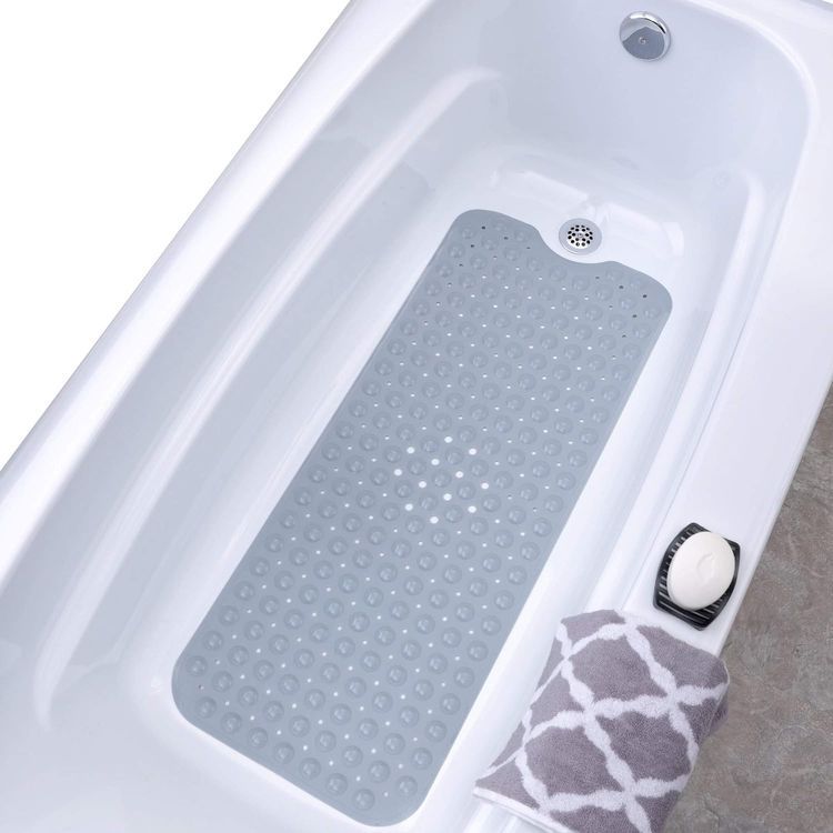 No. 3 - SlipX Solutions Power Grip Extra Long Bath Tub & Shower Mat - 1