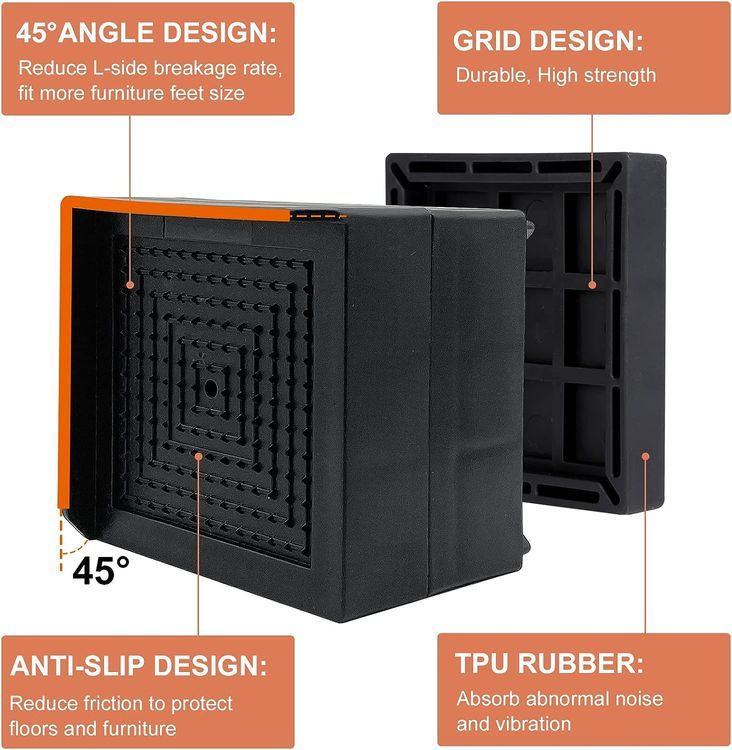 No. 8 - JONHWI Bed Furniture Risers - 4