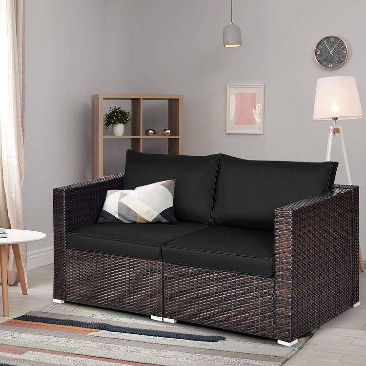 No. 7 - Tangkula Wicker Loveseat - 4