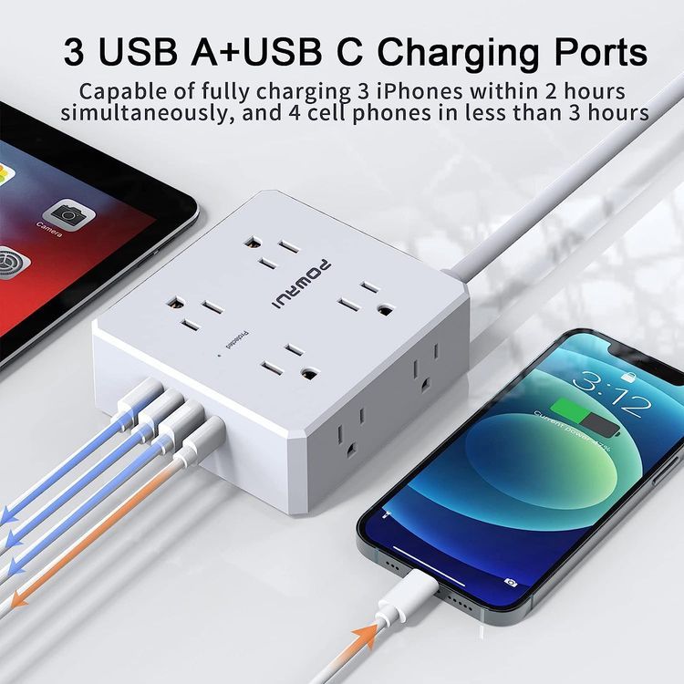 No. 7 - POWRUI Surge Protector Power Strip - 4