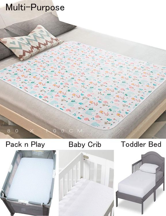 No. 3 - COZUMO Baby Waterproof Bed Pad Bed Wetting Pads Washable - 2