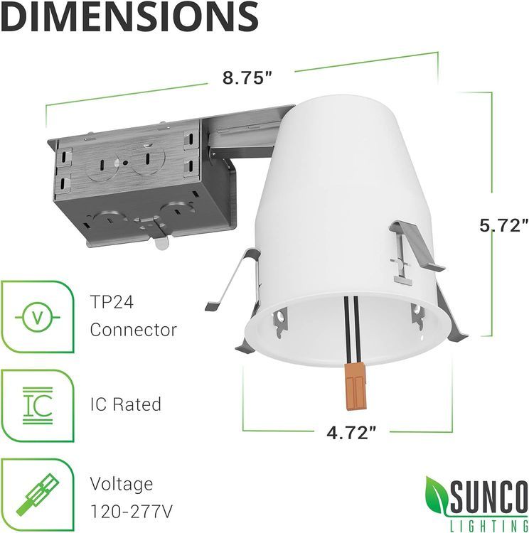 No. 4 - Sunco 12 Pack Can Lights for Ceiling 4 Inch Remodel Recessed Lighting Housing - 2