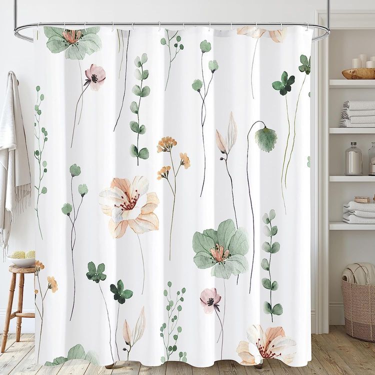 No. 9 - Gibelle Watercolor Floral Shower Curtain - 1