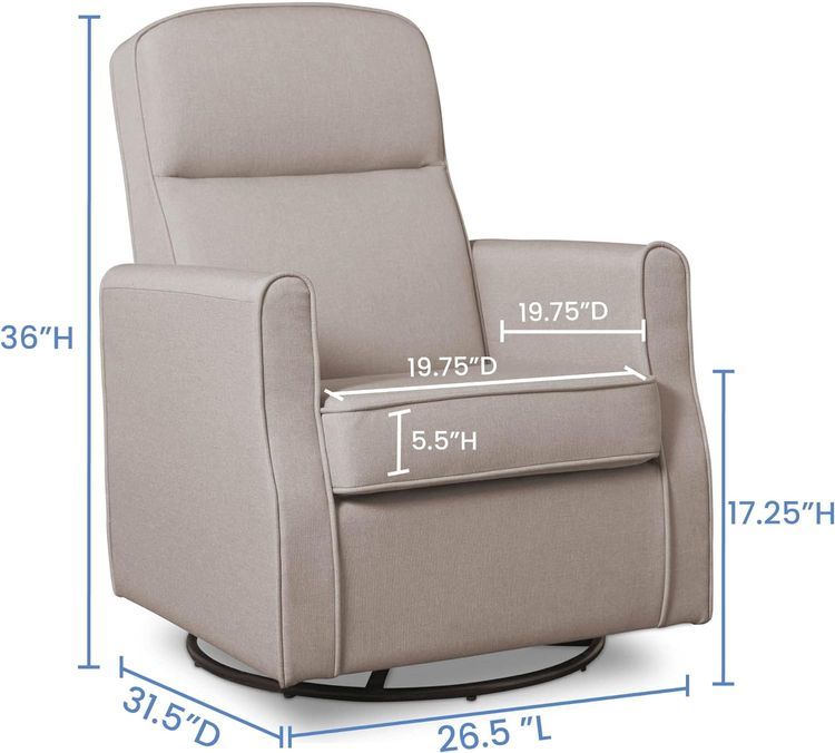 No. 5 - Blair Slim Nursery Glider Swivel Rocker Chair - 2