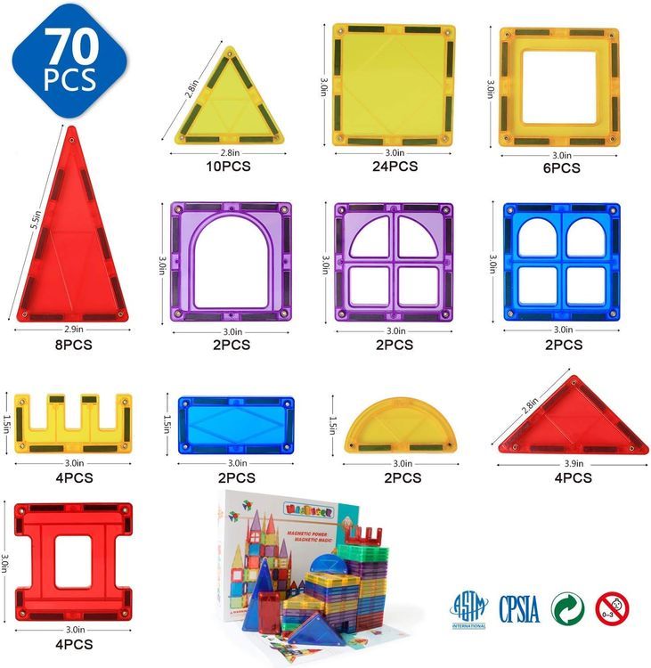 No. 6 - MAGBLOCK 70-Piece Magnetic Building Blocks - 2