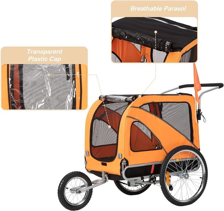 No. 2 - Sepnine 2 in1 Pet Bike Trailer and Jogger - 5