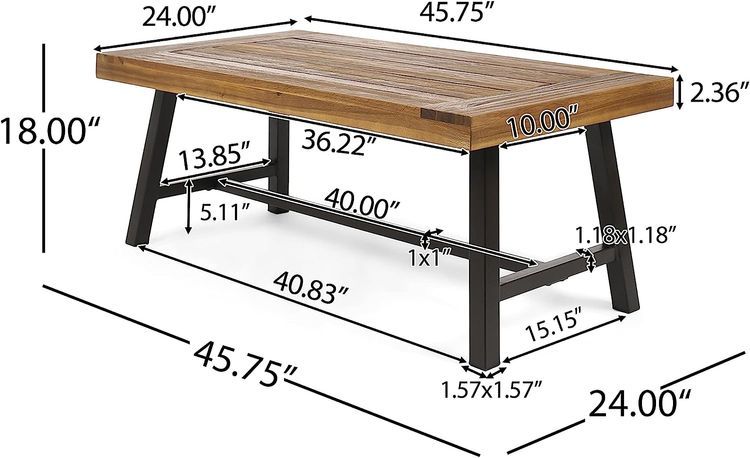 No. 5 - Christopher Knight Home Carlisle Outdoor Acacia Wood Coffee Table - 3